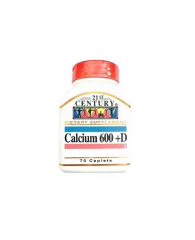 21st Century Calcium 600+D Caplets 75's