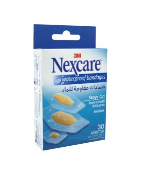 3M Nexcare Waterproof Assorted Bandages 30's