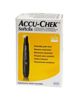 Accu-Chek Softclix Prikpen, Lancing Device For Painless Diabetic Blood Glucose Testing
