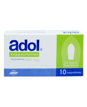 Adol Paracetamol 500 mg Suppositories 10's