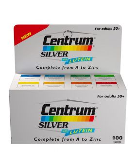 Centrum Silver with Lutein 50+ Adult Multivitamin Tablets, Pack of 100's