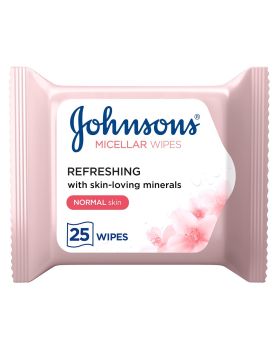 Johnson's Daily Essentials Refreshing Facial Cleansing Makeup Remover Wipes For Normal Skin, Pack of 25's
