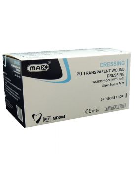 Max Transparent Wound Dressing 5 cm x 7 cm 30's