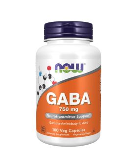 Now GABA 750mg Capsules For Neurotransmitter Support, Pack of 100's