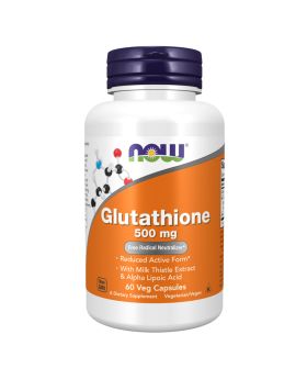 Now Glutathione 500mg Capsules With Milk Thistle Extract & Alpha Lipoic Acid For Antioxidant Support, Pack of 60's
