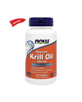 Now Neptune Krill Oil 500mg Softgels For Cardiovascular Support, Pack of 60's