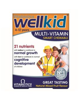 Vitabiotics Wellkid Multivitamin Smart Chewable Tablets For 4-12 Years Old Children, Pack of 30's
