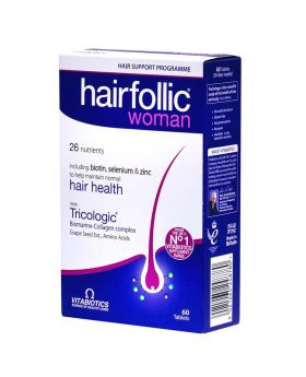 Vitabiotics Hairfollic Woman Tablets With Biotin For Healthy Hair, Pack of 60's