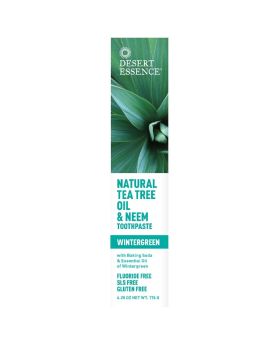 Desert Essence Natural Tea Tree Oil & Neem Wintergreen Toothpaste 6.25 oz, 176 g