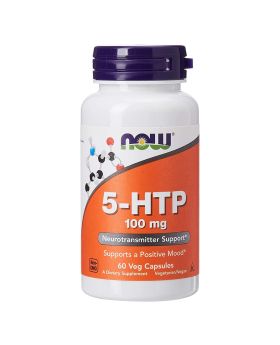 Now 5-HTP 100mg Vegetarian Capsules For Positive Mood & Neurotransmitter Support, Pack of 60's