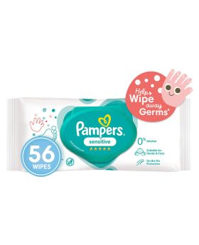 Pampers Sensitive Protect Baby Wipes, Zero Alcohol & Perfume, Pack of 56's