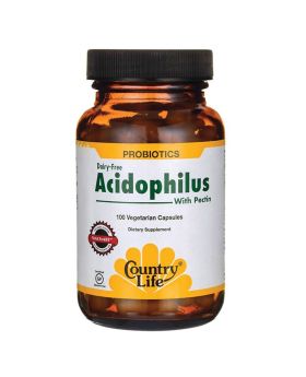 Country Life Dairy & Gluten Free Acidophilus With Pectin Capsules For Digestive Health, Pack of 100's