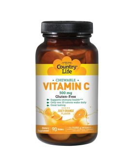 Country Life Antioxidant Vitamin C 500 mg Wafers For Immune Support, Pack of 90's