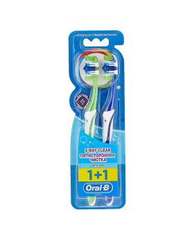 Oral-B Complete 5 Way Clean 40 Medium Toothbrush, Assorted Pack of 1+1