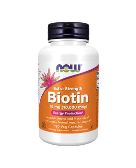 Now Biotin Extra Strength 10,000 mcg Veg Capsules 120's
