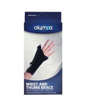 Olympa Wrist & Thumb Brace with Stay Right Grey-Black Large OEH-412