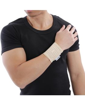 Olympa Elastic Wrist Support with Velcro Beige One Size OWS-311
