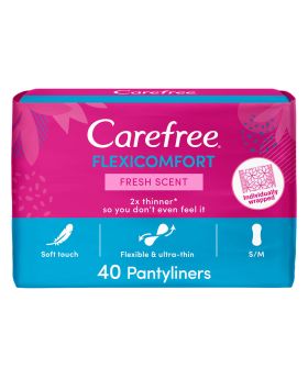Carefree FlexiComfort Ultra-Thin Fresh Scented Panty Liners, Pack of 40's