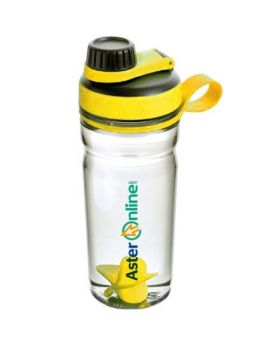 Aster Protein Shaker Bottle Yellow with Plastic Mixer 600 mL