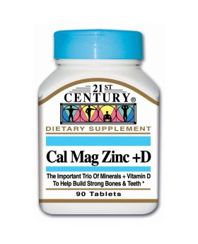 21st Century Cal Mag Zinc + D Tablets 90's