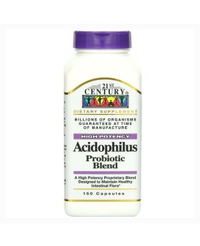 21st Century Acidophilus Probiotic Blend Capsules For Healthy Intestinal Flora, Pack of 150's