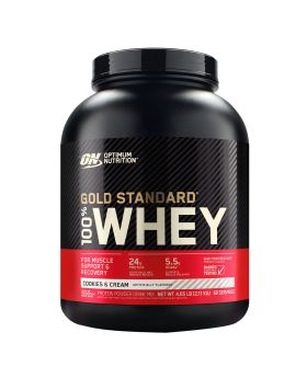 Optimum Nutrition Gold Standard 100% Whey Protein Powder Drink Mix Cookies & Cream Powder 5lb