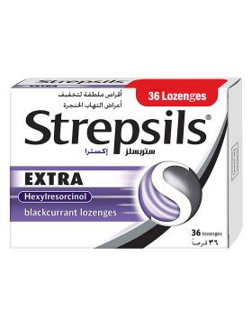 Strepsils Extra Blackcurrant Lozenges 36's