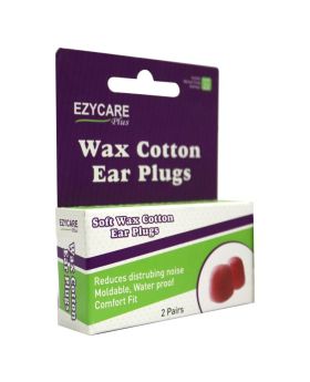 Ezycare Soft Wax Cotton Ear Plugs 2 Pairs 11241
