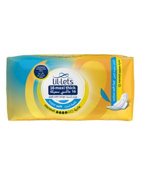 Lil-lets Maxi Thick Normal Super Soft Sanitary Pads With Wings 16's