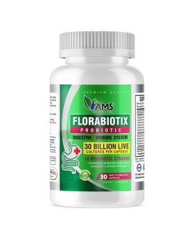 AMS Florabiotix 30 Billion Probiotic Capsule For Digestion, Bowel Regularity & Immunity Support, Pack of 30's