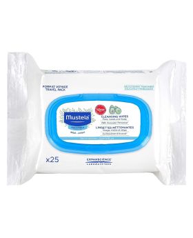 Mustela Baby Cleansing Wipes For Face, Hand & Body, Delicately Scented, Pack of 25's