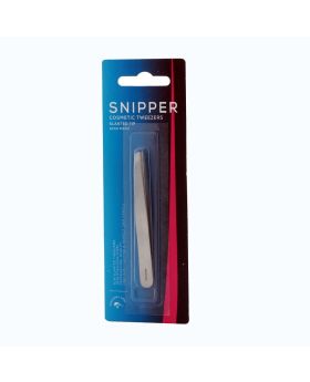Snipper Cosmetic Tweezers Slanted Tip Satin Finish S4249