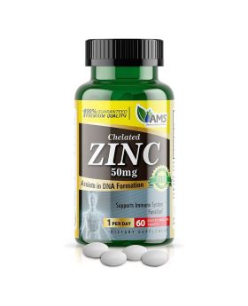 AMS Chelated Zinc 50 mg Tablets For Immunity Support, Pack of 60's