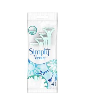 Gillette Simply Venus 2 Blade Women's Disposable Razor For Smooth & Close Shave, Pack of 4's