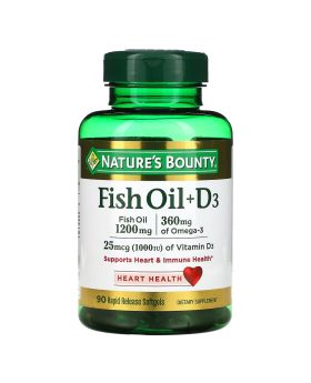 Nature's Bounty Fish Oil + D3 Softgels 90's