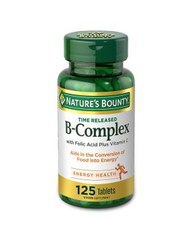 Nature's Bounty B-Complex with Folic Acid Plus Vitamin C Tablets 125's