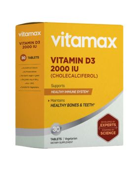 Vitamax Vitamin D3 2000 IU Vegetarian Tablet For Healthy Bone & Teeth, Pack of 30's