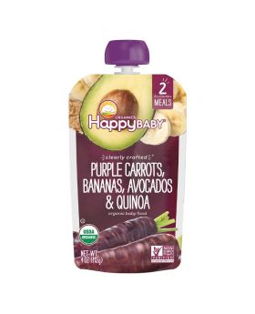 HappyBaby Organic Baby Food Purple Carrots, Bananas, Avocados And Quinoa 113 g