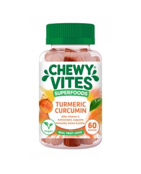 Chewy Vites Superfoods Turmeric Curcumin Gummies With Vitamin C For Antioxidant & Immunity Support, Pack of 60's