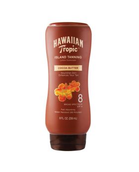 Hawaiian Tropic Island Tanning Cocoa Butter Protective Sunscreen Lotion SPF 8, 236 mL