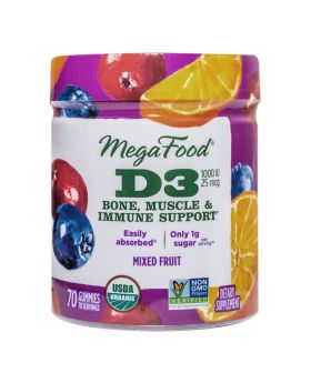 MegaFood D3 Wellness Gummies Mixed Fruit 70's