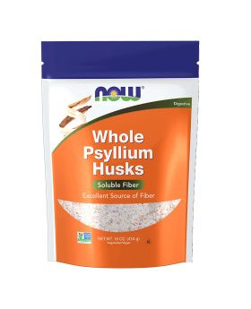Now Whole Psyllium Husk Soluble Fiber Powder 454 g