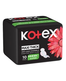 Kotex Maxi Thick Sanitary Pads With Wings Super 10's