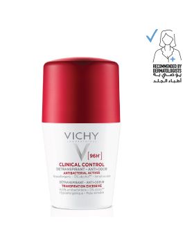 Vichy 96 Hour Clinical Control Dry Touch Anti-Odour Deodorant Roll-On For Women 50ml