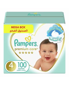 Pampers Premium Care Diaper Size 4, 9-14 Kg 100's
