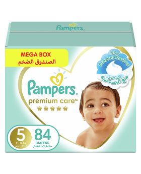 Pampers Premium Care Softest Best Skin Protection Diapers, Size 5, For 11-16 Kg Pack of 84's
