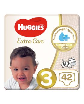 Huggies Extra Care Baby Diapers, Size 3, For 4 - 9kg Baby, Value Pack of 42's