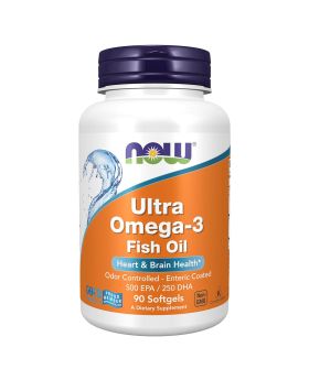 Now Ultra Omega 3, Molecularly Distilled, Enteric Coated Softgel For Heart & Brain Health, Pack of 90's