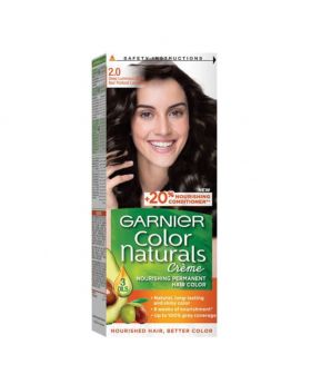 Garnier Color Naturals Cream Hair Color 2.0 Luminous Black Kit