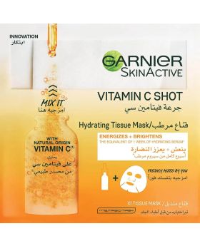 Garnier SkinActive Vitamin C Shot Fresh-Mix Hydrating Tissue Mask 1's